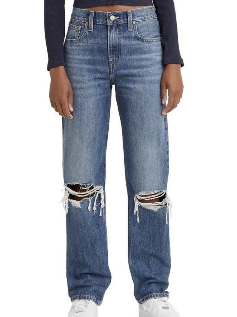 Levi's Distressed Light Blue Straight-Leg Jeans